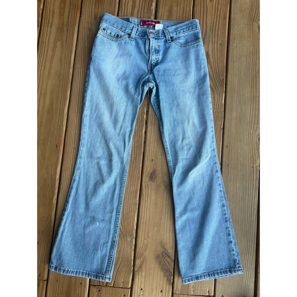Vintage Y2K Levis 518 Red Tab Superlow Boot Cut Jeans Junior 5 Blue Denim 28"x30
